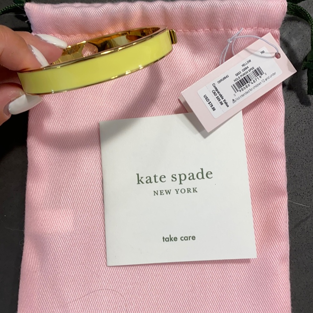 Kate Spade Yellow Hole Punch Bangle Bracelet